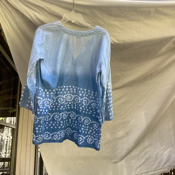 Unbranded Blue and White casual bohemian made in India Women's Top, size XL - Picture 8 of 9